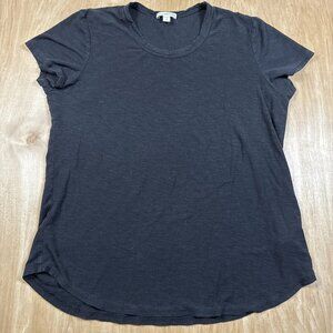 James Perse Shirt Women's Size 3 Black Scoop Neck Short Sleeve Soft Knit